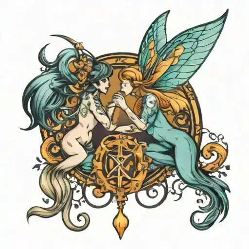 Gemini Symbol And A Fairy