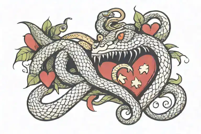 Snake Biting Heart