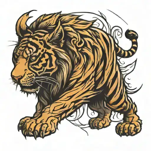 Sketch Lion Or Tiger Lines