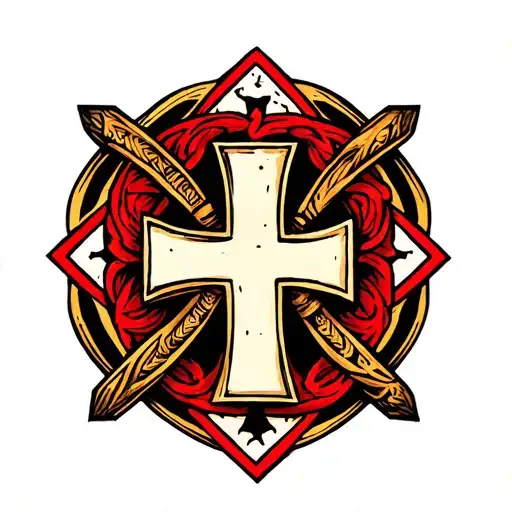 Jerusalem Cross Intertwined
