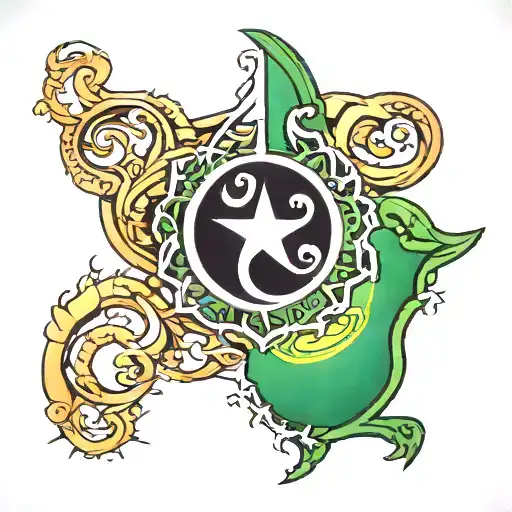 Algeria Flag And Triskell Symbol Incorporated