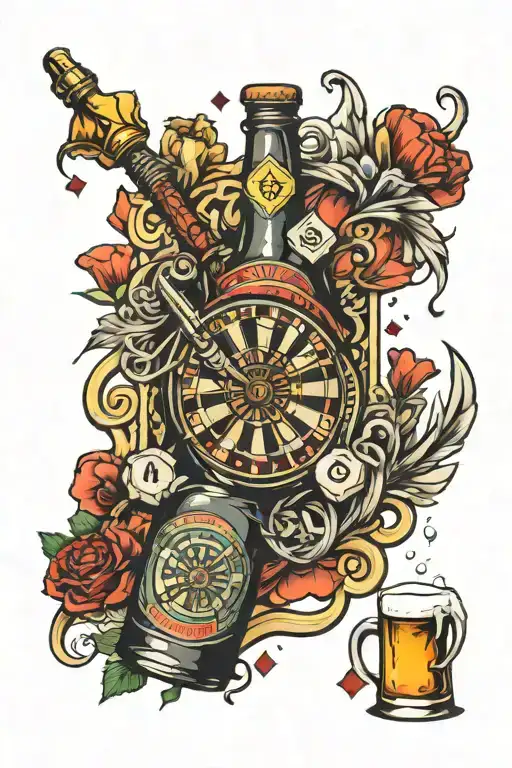 Darts Pool Cards Beer Bottle Morphing