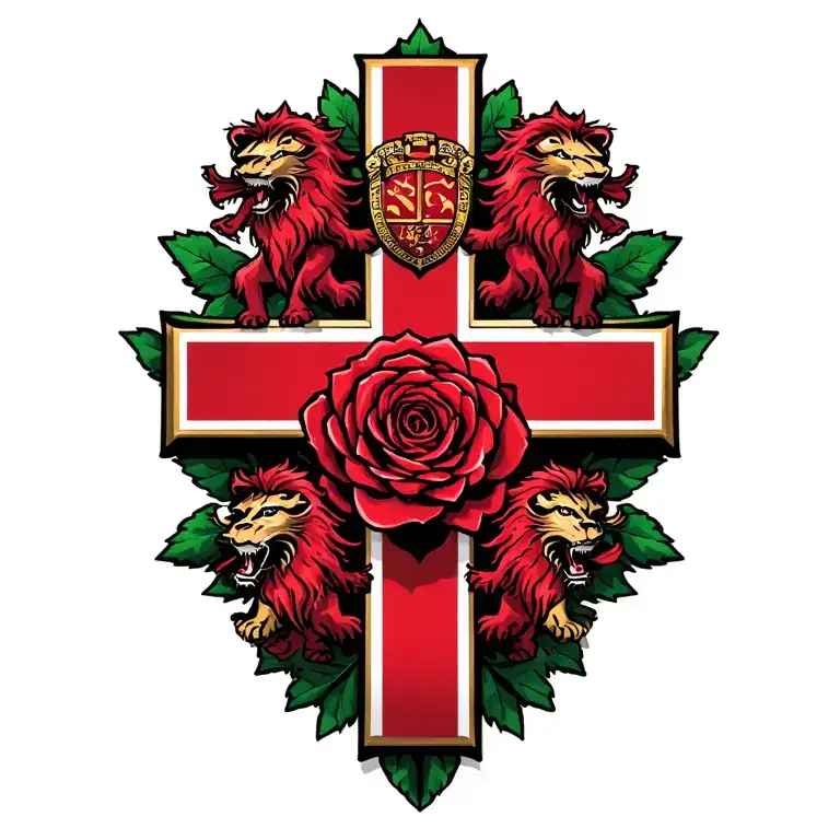 St George's Cross England Rose England Football 3 Lions
