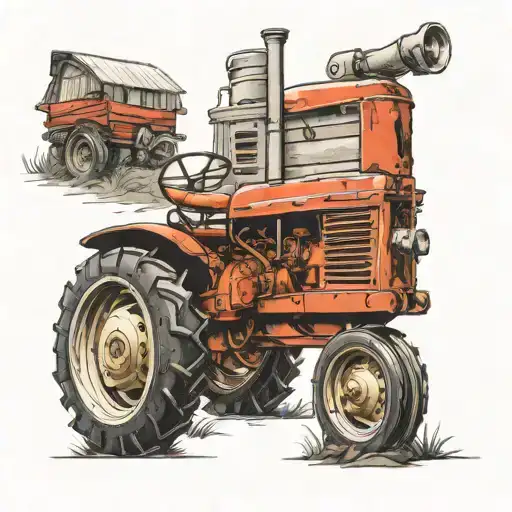 Vintage Tractor Farm Elements Scattered Throughout