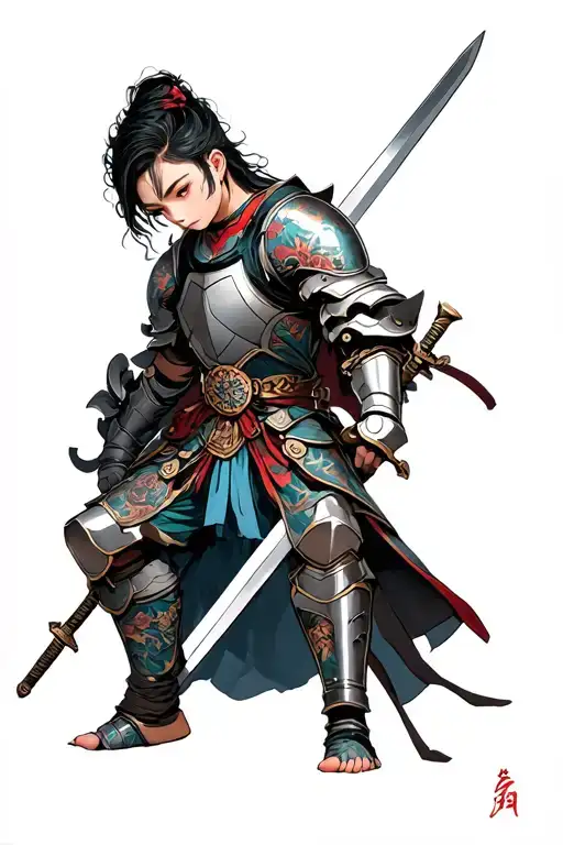 Min Yungi With A Sword In Armor With