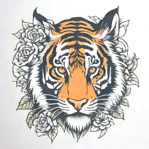 Tiger With Flower