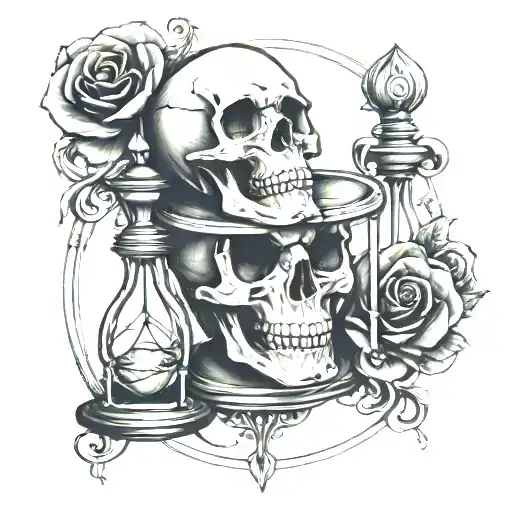Skull Inside Hourglass