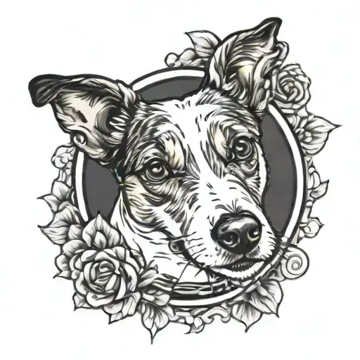 Dog Paw With Jack Russell Portrait Inside