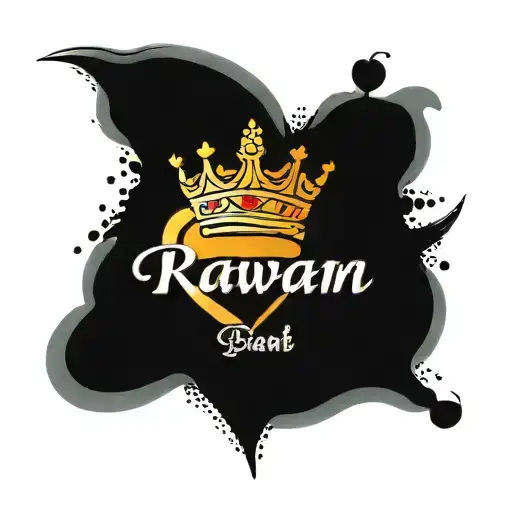 Rawan Name With A Heart And A Crown Surrounded