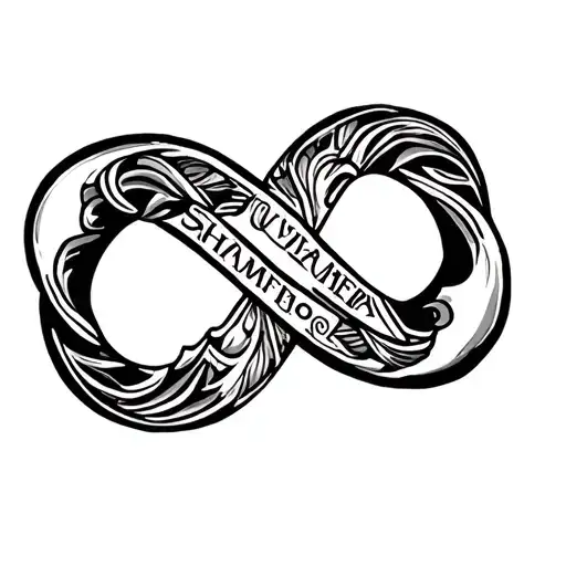 Infinity Symbol Merging Together With The Name Victor And Shamera