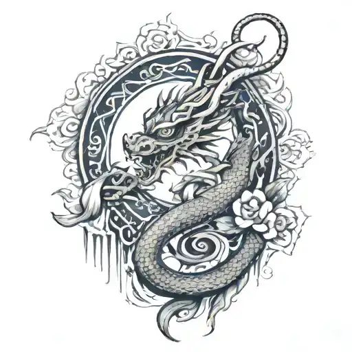 Tattoo Related To Burmese Culture Inspired Dragon With Burmese Girl