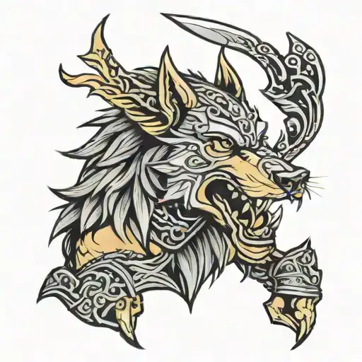 Viking Wolf Water Spartan On Forearm