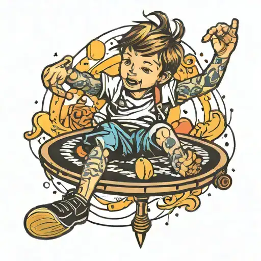 Child On Trampoline
