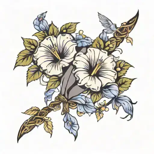 Morning Glory Wrist Wrap With Boy Swinging In Vine