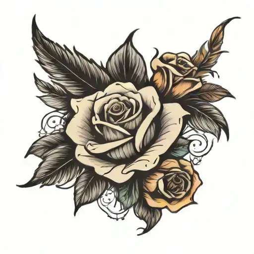 Vanilla Rose Feather