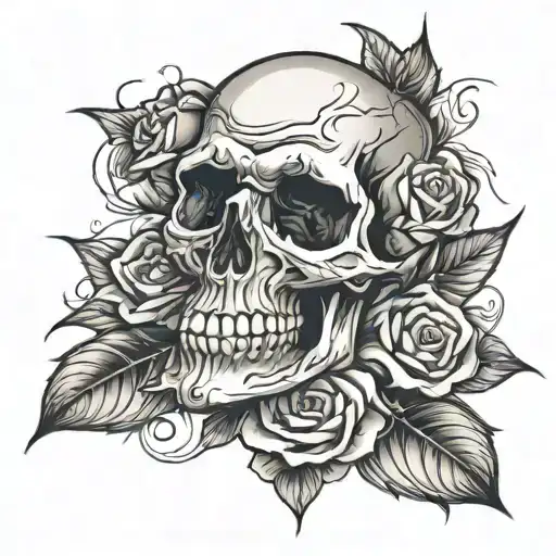 Skull Rose Wrapped