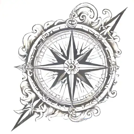 Compass With A Cross Through The Compass