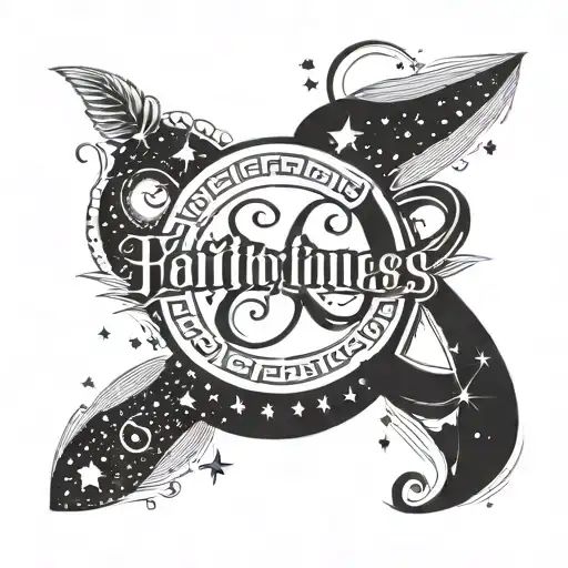 Faithfulness Word With Infinity Symbol With Stars Around