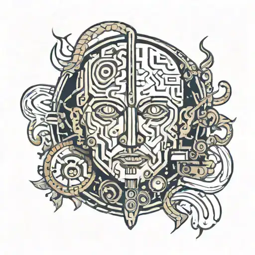 Circuit With Warior Face Surrounded