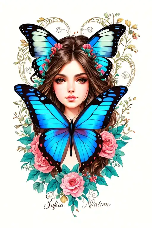 I Want Sofia's Name With A Blue Butterfly