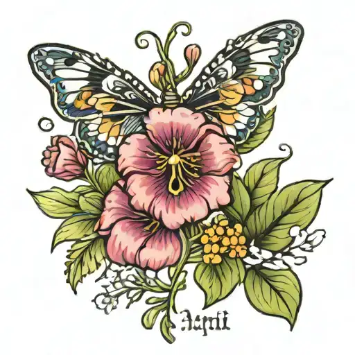 Birth Flower For April With Name Ryleigh In Stem