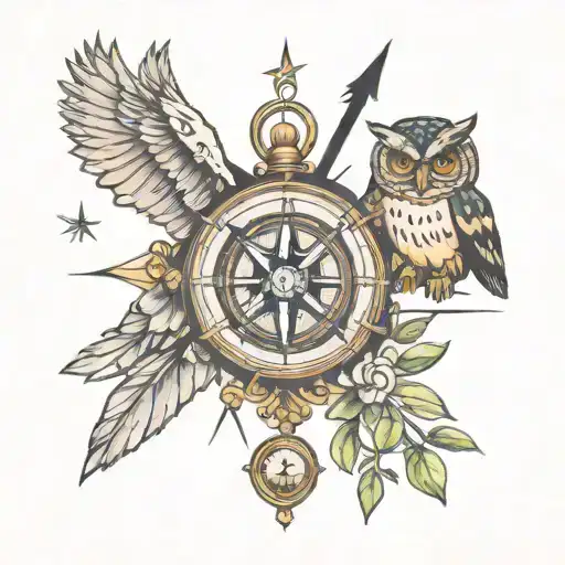 Compass And Owl