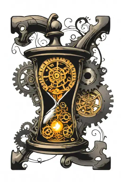 Hour Glass With Gears Forming