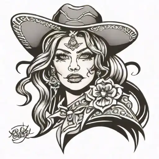 Cowgirl Tattoo Arm Sleeve