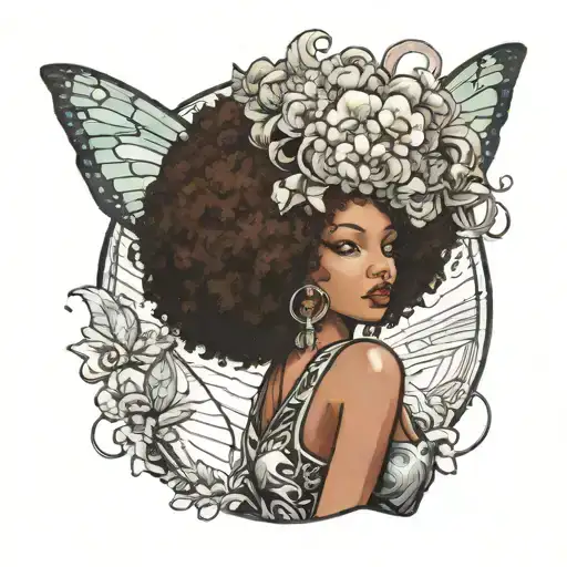 Fairy With Afro Holding The World