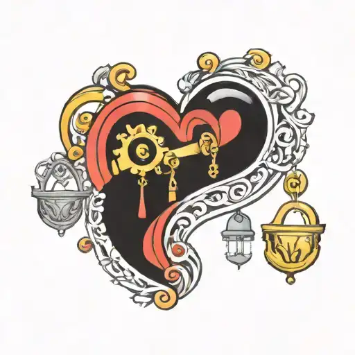 Libra Sagittarius Heart Shaped Lock