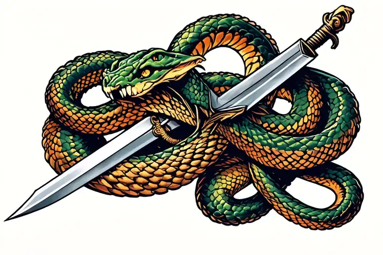 Sword Snake Prostate Cancer Ribbon