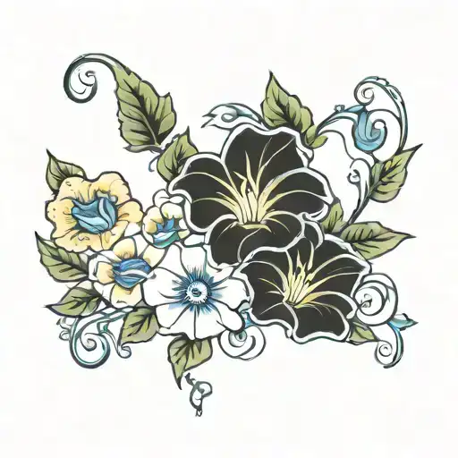 The Name Kirstyn With Morning Glory Vine