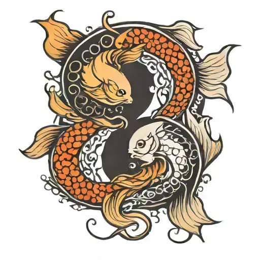 Fishes Swim In The Yin Yang Sign