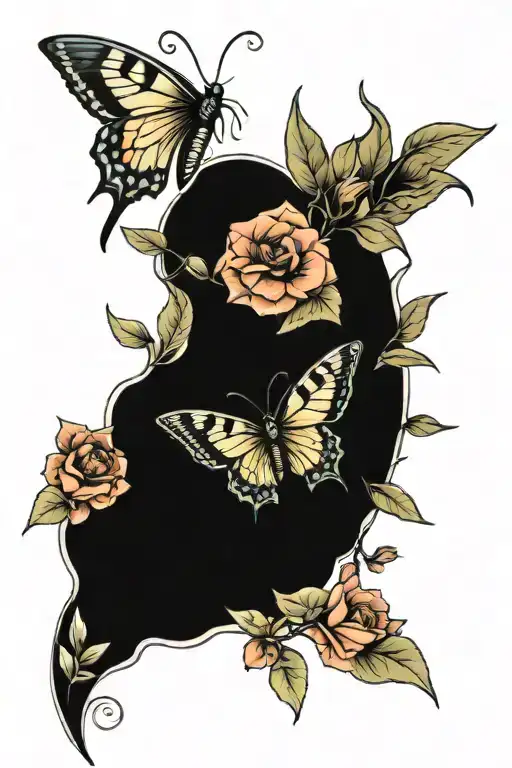Flowers And Lunar Moth