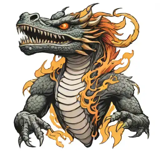 Wrap Around Body Dragon Breathing Fire