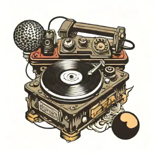 Record Player With Disco Ball