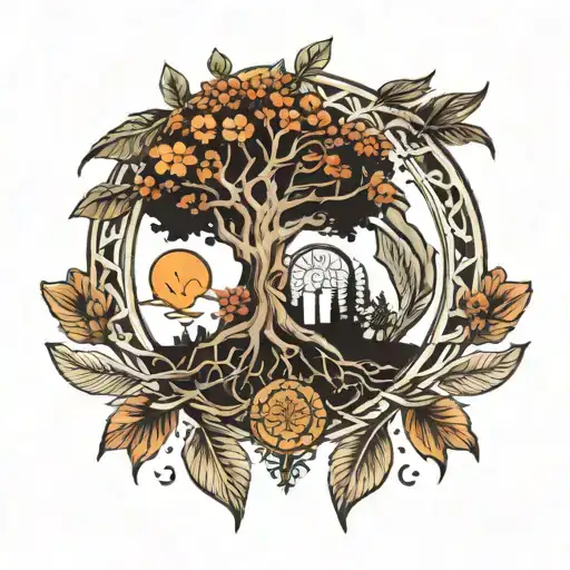 Tree Of Life With Feather