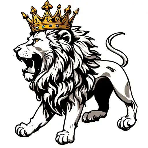 Lion Of Judah Roaring With Crown