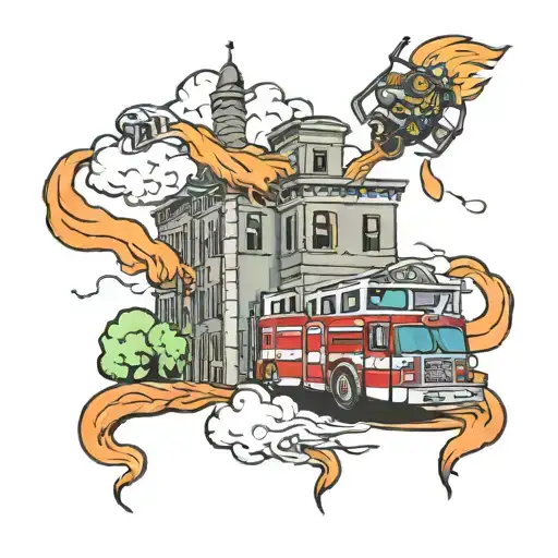Firefighter And Hospital Building