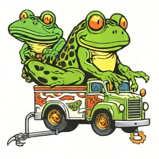 Frog Tow Truck Towing A Rv Trailer