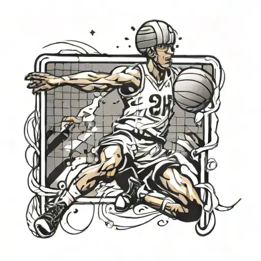 Volleyball Player Dunking