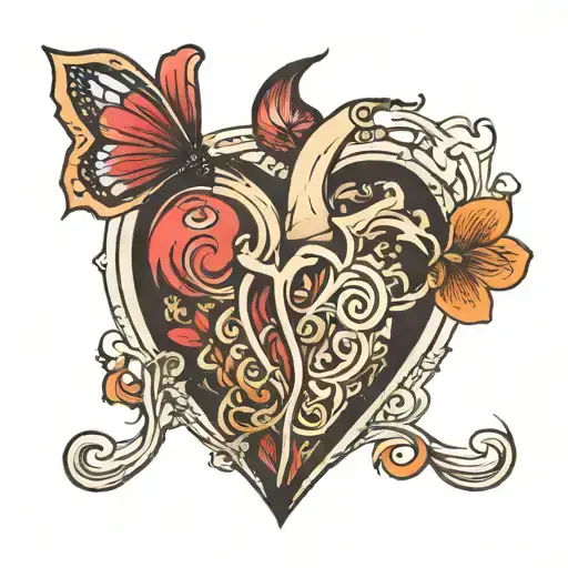 A Heart With A V In It