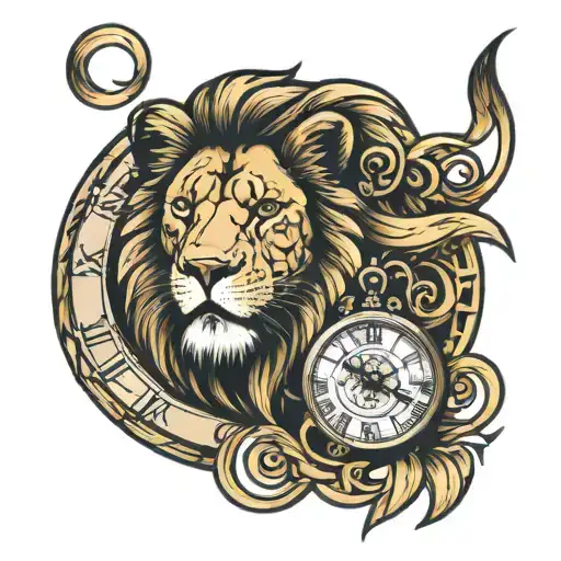 Lion And Clock