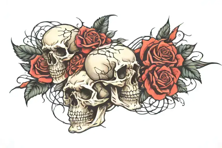 Roses Skulls Thorns Wrapping