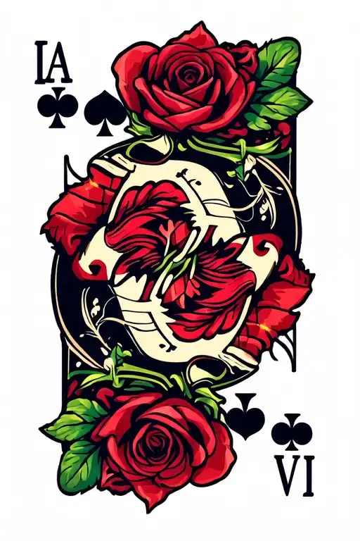 Rose And Blackjack Cards
