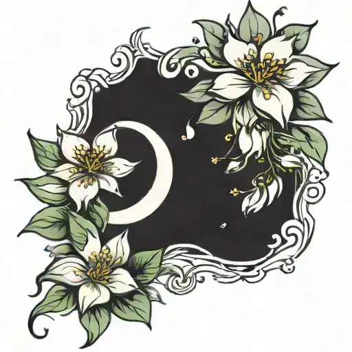 Jasmine Blossom With Moon