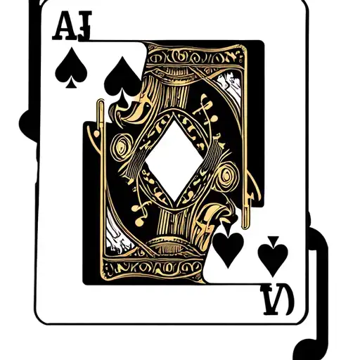 Black Jack Cards Surrounded My Music Notes