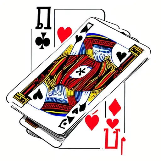 Black Jack Cards Surrounded My Music Notes