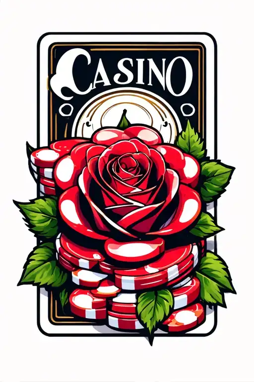 Casino Chips Cards Rose
