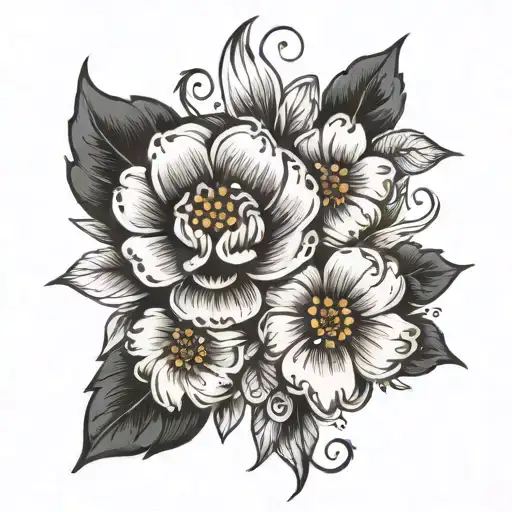 Black Out Tattoo With Flowers
